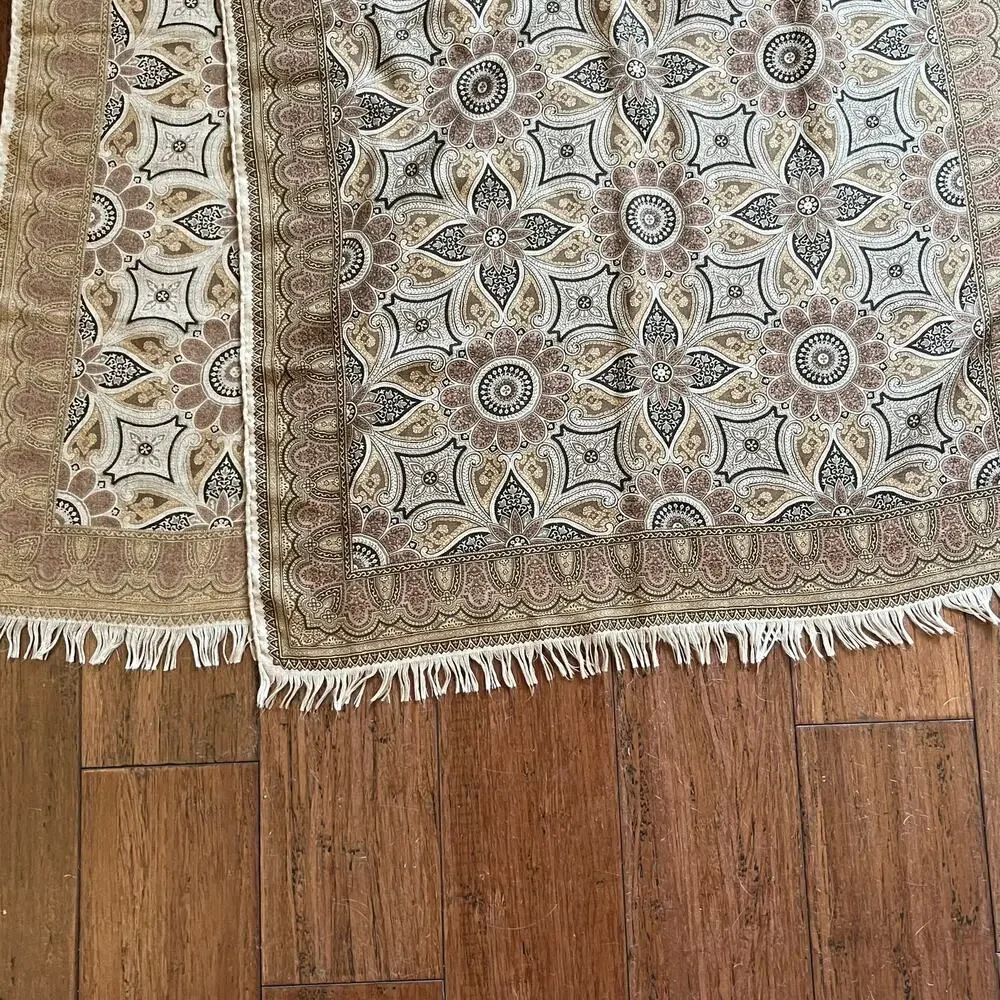 HERMES Brown Cashmere Silk Blend Scarf - Picture 6 of 6